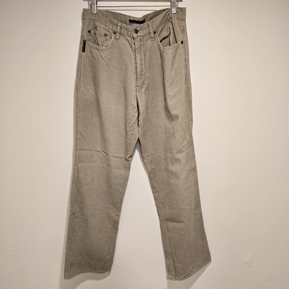 Vintage Y2K 90s Moto Mens 32X34 Tan Corduroy Pants Slacks Straight Grunge Indie